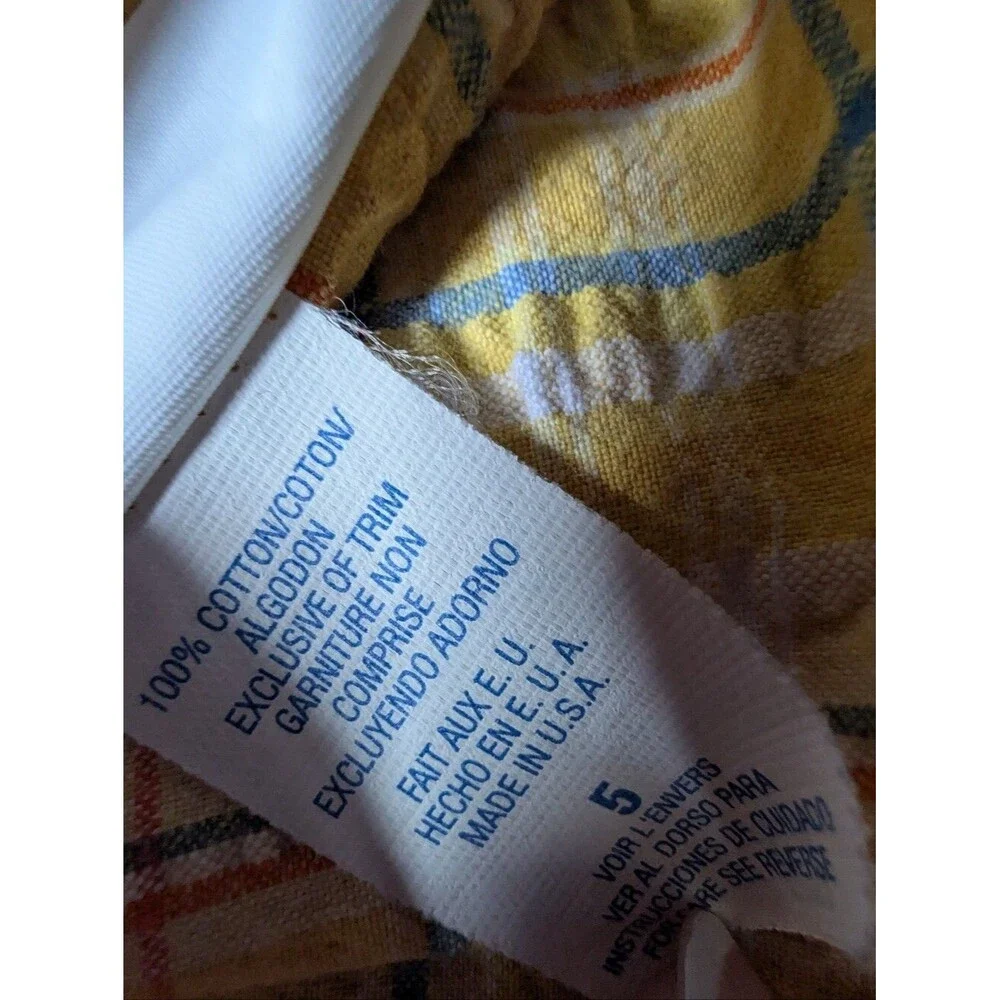 Vtg Buster Brown Blue Yellow Plaid Seersucker Skirt 5 Y2K Cottage Farmhouse Prai